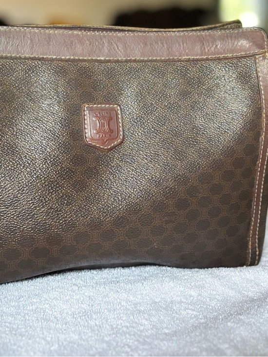 Celine Handbags - Celine Brown Monogram Coated Canvas Travel Pouch
